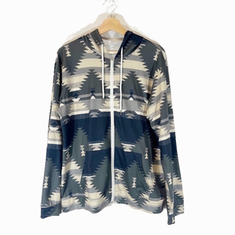 No Brand Women's Aztec Zip Up Sweatshirt Western Cowgirl Boho Size Large